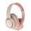 Leewello LW-85 Ασύρματα Bluetooth Ακουστικά Over Ear Ροζ Μπεζ