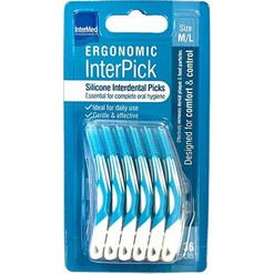 InterMed Ergonomic Μεσοδόντιες Οδοντογλυφίδες L/M Γαλάζιες 36τμχ