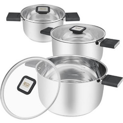 Resto Kitchenware Σετ Κατσαρόλες από Ανοξείδωτο Ατσάλι 3τμχ RE92214
