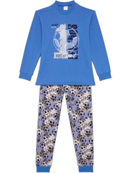 Pretty Baby Παιδική Πιτζάμα Βαμβακερή Χειμωνιάτικη Royal Blue 63811