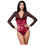 Milena By Paris Sexy Κορμάκι Slip See Through με Δαντέλα Μπορντό 2335