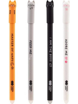 Happy Color Kitty Στυλό Gel που Σβήνει 0.5mm Μπλε Διάφορα Σχέδια 018317