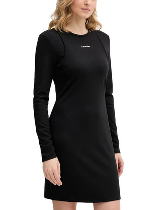 Calvin Klein Mini Καθημερινό Φόρεμα Μεταξωτό Μαύρο LV047E219G-UB1