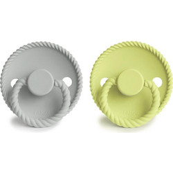 Frigg Rope Πιπίλες Σιλικόνης 6-18m Silver Grey Green Tea 2τμχ