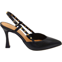 Toutounis Γόβες Slingback Δερμάτινες με Λεπτό Ψηλό Τακούνι Μαύρες 202893