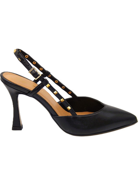 Toutounis Γόβες Slingback Δερμάτινες με Λεπτό Ψηλό Τακούνι Μαύρες 202893