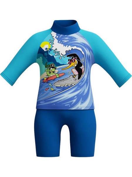 Speedo Σετ Αντηλιακό UV Βρεφικό Μαγιό Σετ με Μπλούζα για Αγόρι Navy Μπλε 003234-18252