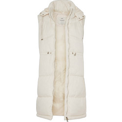 Funky Buddha Αμάνικο Γυναικείο Μπουφάν Χειμωνιάτικο Puffer Μακρύ Εκρού FBL012-112-01