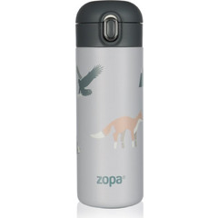 Zopa Mountains Παιδικό Παγούρι Θερμός Ανοξείδωτο με Καλαμάκι Γκρι 400ml
