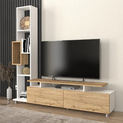 Megapap Έπιπλο Τηλεόρασης Ξύλινο Άσπρο Μ160xΠ29.5xΥ160cm Tulip GP042-0046,3