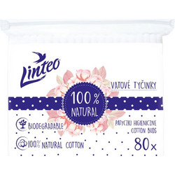Linteo 100% Natural Μπατονέτες Βαμβακερές Βιοδιασπώμενες 80τμχ