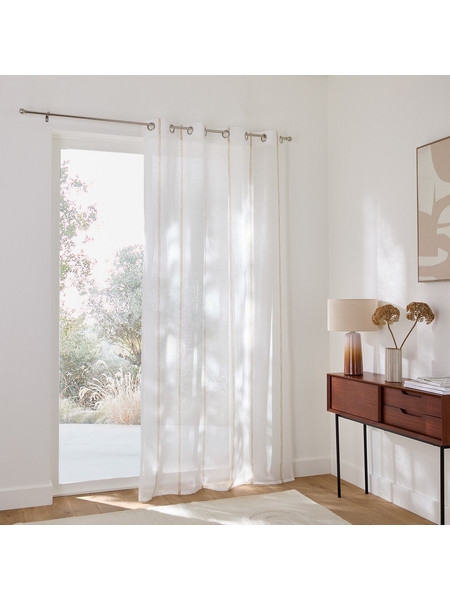 La Redoute Κουρτίνα με Τρουκς 140x180 Nyong Λευκή 351328807 Καφέ