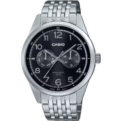Casio Enticer Ανδρικό Ρολόι Χρονογράφος με Ασημί Μεταλλικό Μπρασελέ MTP-E340D-1AVDF