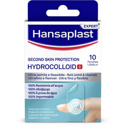 Hansaplast Second Skin Protection Hydrocolloid Αδιάβροχο Αυτοκόλλητο Επίθεμα 1.9x6cm 10τμχ