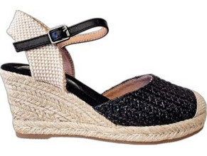 Zak Shoes Καλοκαιρινές Γυναικείες Πλατφόρμες Εσπαντρίγες Κλειστές Ψηλές Ψάθινες Μαύρες SD31047