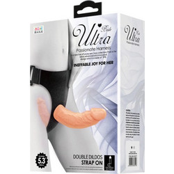 Baile Ultra Passionate Harness Strap On με Διπλό Dildo 13.5cm Flesh