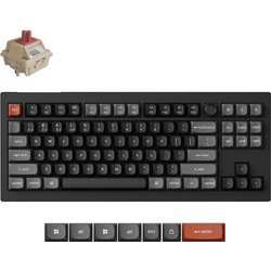 Keychron V3 Ultra 8K Ασύρματο Μηχανικό Gaming Πληκτρολόγιο TenKeyLess με Keychron Silk POM Red Διακόπτες RGB Black