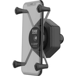 Ram X-Grip Large Phone Holder with Ball & Vibe Safe Adapter Περιστρεφόμενη Βάση Κινητού Μηχανής με Κλιπ για Τιμόνι