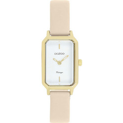 Oozoo Vintage Γυναικείο Ρολόι με Μπεζ Δερμάτινο Λουράκι C20450