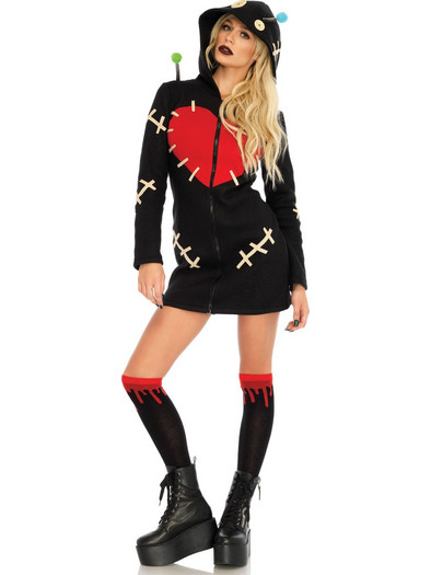 Leg Avenue Sexy Στολή Voodoo Doll Μαύρη Κόκκινη 714718526713