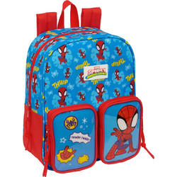 Safta Spidey Σχολική Τσάντα Πλάτης Νηπιαγωγείου Μπλε Κόκκινη S4313358