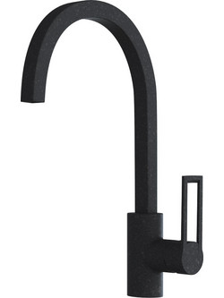 Sanitec Quattro Granite Grafite Μπαταρία Κουζίνας Πάγκου Διπλής Παροχής Ανάμεικτη Μαύρη