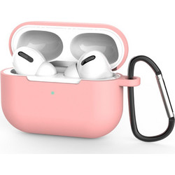 Techsuit Θήκη Σιλικόνης με Γάντζο για Apple AirPods Pro 3 Σκούρο Ροζ