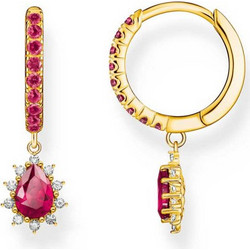 Thomas Sabo Γυναικεία Σκουλαρίκια Κρεμαστά από Ασήμι 925 Επιχρυσωμένα με Ζιργκόν & Ζαφείρι CR748-995-10