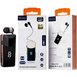 K87 Ακουστικό Bluetooth In Ear Πέτου Black