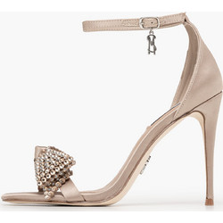 Steve Madden Γυναικεία Πέδιλα Χρυσά με Λεπτό Ψηλό Τακούνι και Στρας 11005241-04004