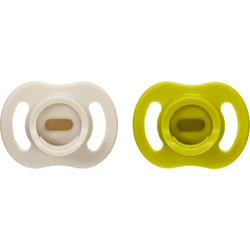 Tommee Tippee Ultra Light StayPut Ορθοδοντικές Πιπίλες Σιλικόνης 6-18m Μπεζ Lime 2τμχ