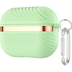 Leewello LW-348 Θήκη Σιλικόνης με Γάντζο για Apple AirPods 3 Πράσινο Mint