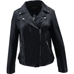 Leather 100 Γυναικείο Μπουφάν Χειμωνιάτικο Δερμάτινο Κοντό Μαύρο 08-W-PERFECTO