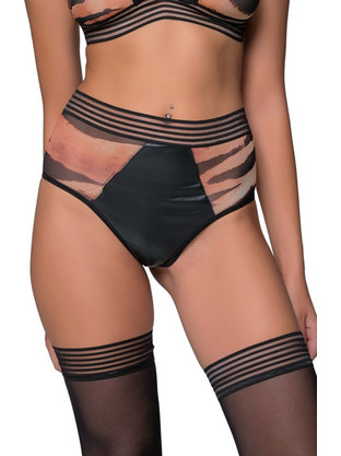 Milena By Paris Γυναικείο Sexy String Μαύρο Σομόν 7692