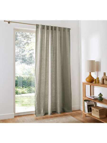 La Redoute Κουρτίνα με Θηλιές 140x250 Elba 350339879 Σταχτί Πράσινο