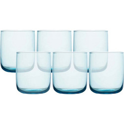Hermia Σετ Ποτήρια Νερού Γυάλινα Turquoise Γαλάζια 280ml 6τμχ 409PBH1129