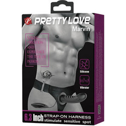 Pretty Love Marvin Harness Strap On με Dildo 16.2cm Μαύρο