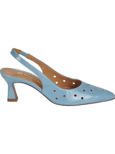JB Martin Limba Γόβες Slingback Λουστρίνι με Λεπτό Χαμηλό Τακούνι Γαλάζιες ANJ536-322