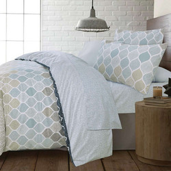 Espree Σετ Σεντόνια Μονά Βαμβακερά 170x270 Geo Blue