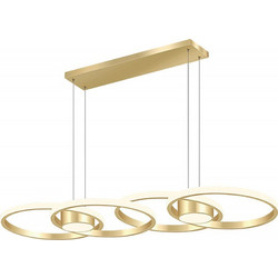 Arkolight Κρεμαστό Φωτιστικό Οροφής Πολύφωτο LED με Ρυθμιζόμενο Λευκό Φως Χρυσό 88x30x120cm 1717-2/88