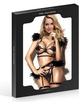 Kinksters Σετ Sexy Εσώρουχα με Δαντέλα & Ζαρτιέρες Μαύρα 3479222025820
