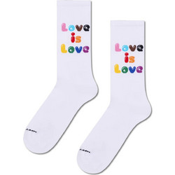 Happy Socks Ανδρικές Κάλτσες Μέχρι το Γόνατο με Σχέδια Λευκές P004940