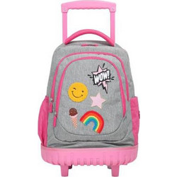 Lyc Sac Wow Girls Σχολική Τσάντα Τρόλεϊ Δημοτικού Γκρι 04147