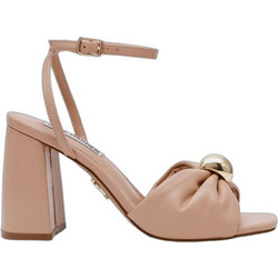 Steve Madden Γυναικεία Πέδιλα Δερμάτινα Σομόν με Χοντρό Ψηλό Τακούνι 11005242