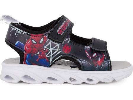 Disney Spider-Man Παιδικά Πέδιλα για Αγόρι με Φωτάκια Μαύρα Κόκκινα SP014995