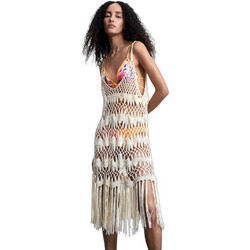 Desigual Γυναικείο Φόρεμα Παραλίας Κοντό Εκρού 26SADA08-1001
