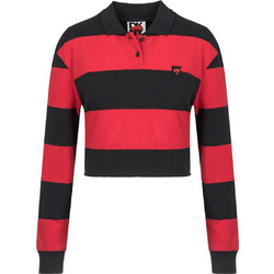 DKNY Γυναικεία Μπλούζα Polo Μακρυμάνικη Κόκκινη Μαύρη D2B4A107-RKM