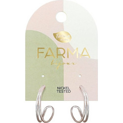 Farma Bijoux Γυναικεία Σκουλαρίκια Κρίκοι από Ορείχαλκο Ασημί BEC886