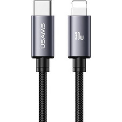 Usams SJ770 Braided USB-C to Lightning Cable 30W 1m Black