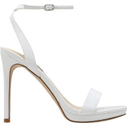 Nine West LOOLA3 Γυναικεία Πέδιλα Δερμάτινα Λευκά με Λεπτό Ψηλό Τακούνι 14-140